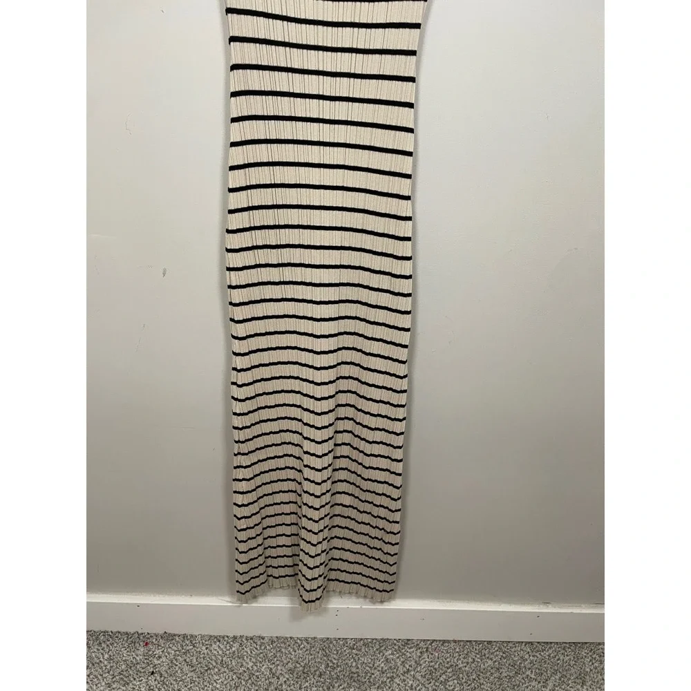 Z Supply Gisele Striped Midi Dress in Sandshell Size Medium Coastal Minimalist
